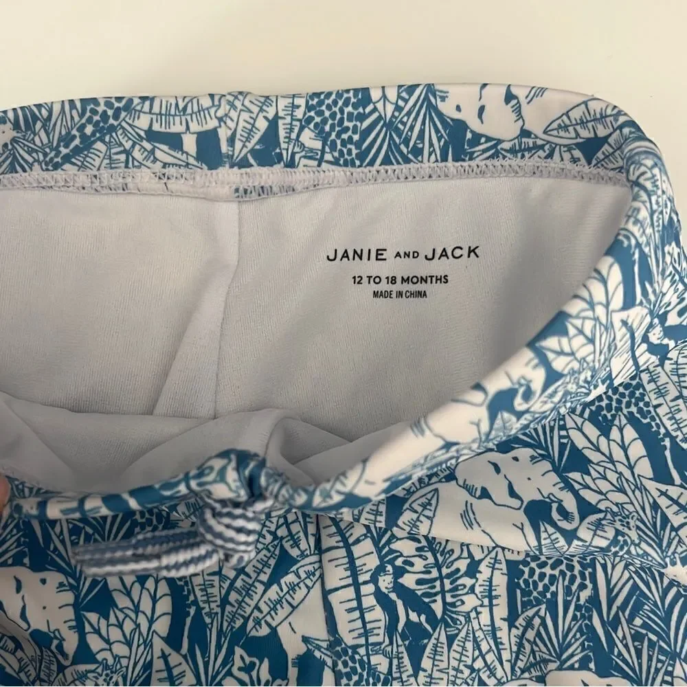 Janie and Jack Swim Shorts and Rashguard